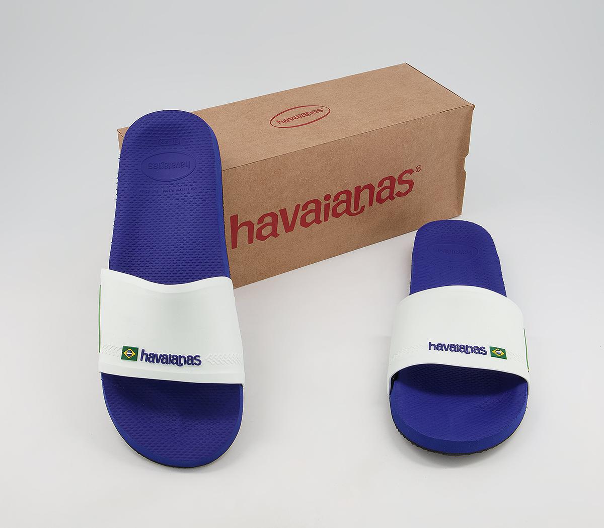 Havaianas Brasil Slides Havaianas Brasil Slides Blue White