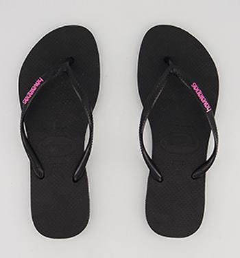 black leather flip flops womens
