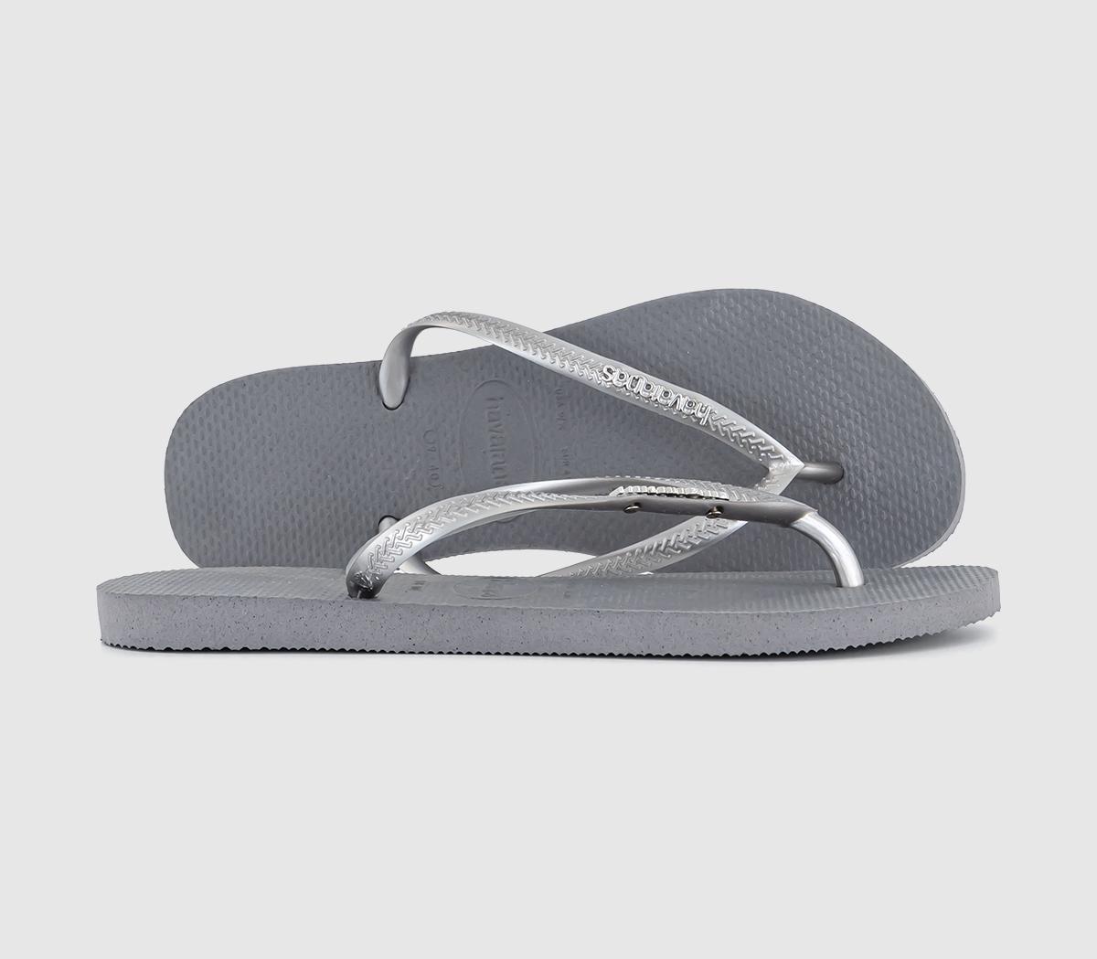 Silver metallic havaianas deals