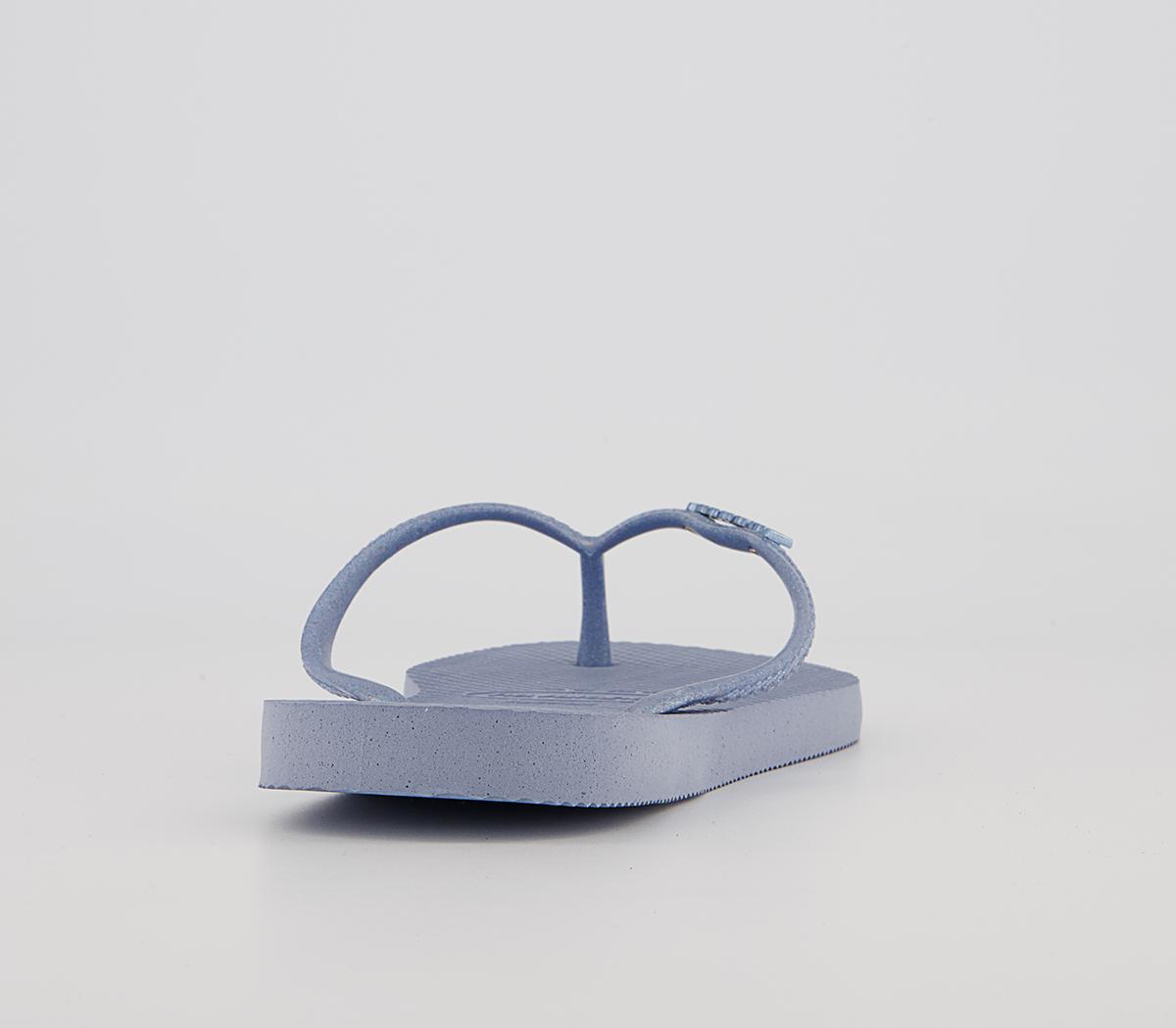 Havaianas Slim Logo Metallic Flip Flops Havaianas Slim Logo Metallic Flip Flops Ashley Blue