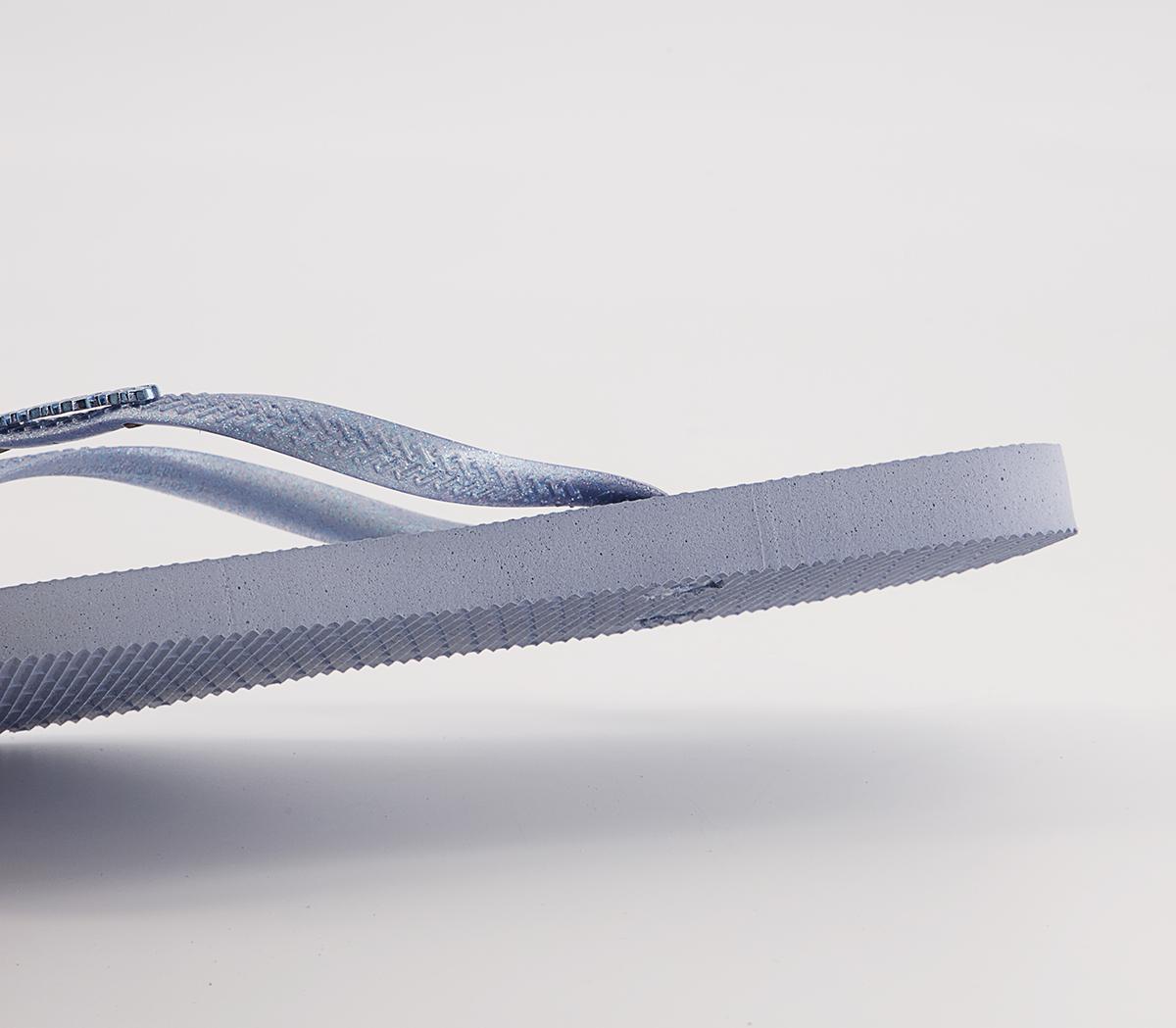 Havaianas Slim Logo Metallic Flip Flops Havaianas Slim Logo Metallic Flip Flops Ashley Blue