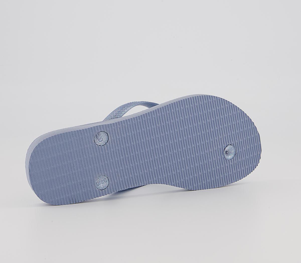 Havaianas Slim Logo Metallic Flip Flops Havaianas Slim Logo Metallic Flip Flops Ashley Blue