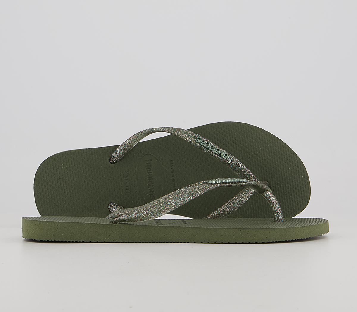 HavaianasSlim Logo Metallic Flip Flops HavaianasSlim Logo Metallic Flip FlopsGreen