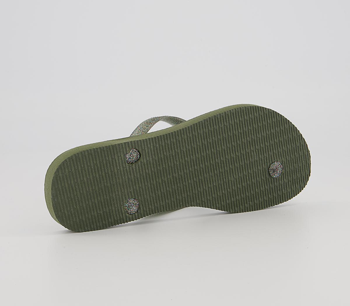Havaianas Slim Logo Metallic Flip Flops Havaianas Slim Logo Metallic Flip Flops Green