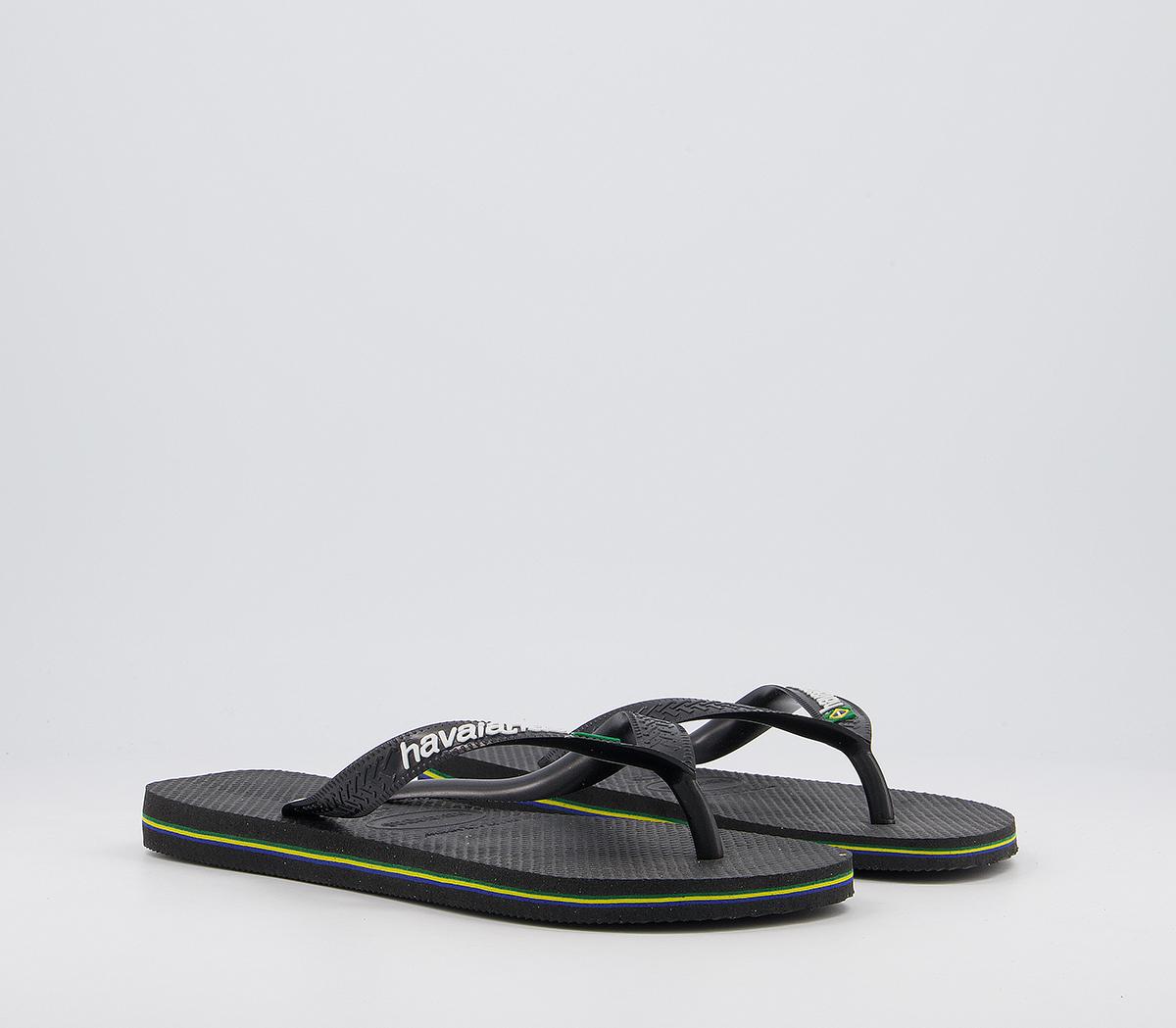 HavaianasBrasil Logo Flip Flops FBlack