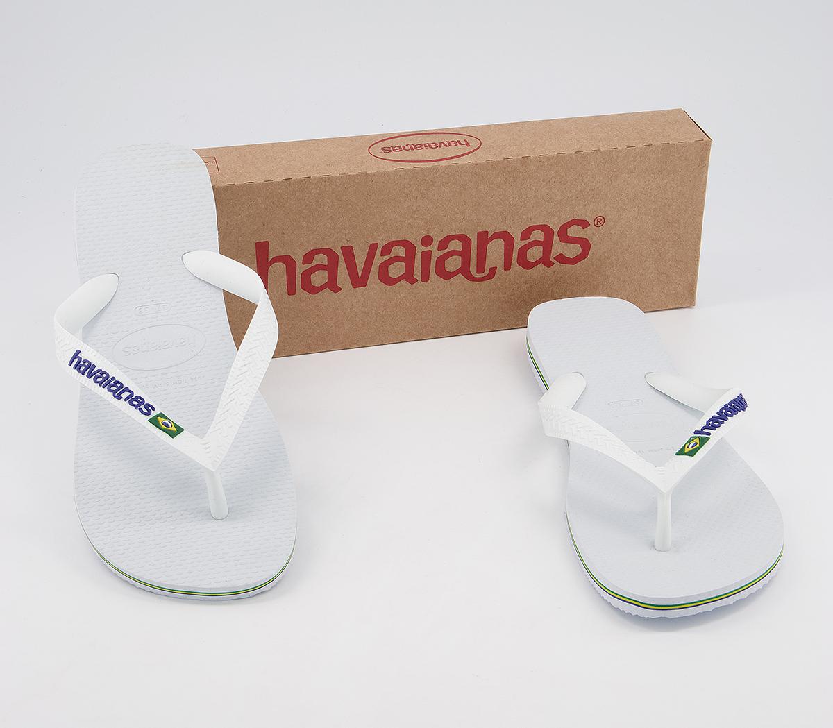 Havaianas Brasil Logo Flip Flops F Havaianas Brasil Logo Flip Flops F White