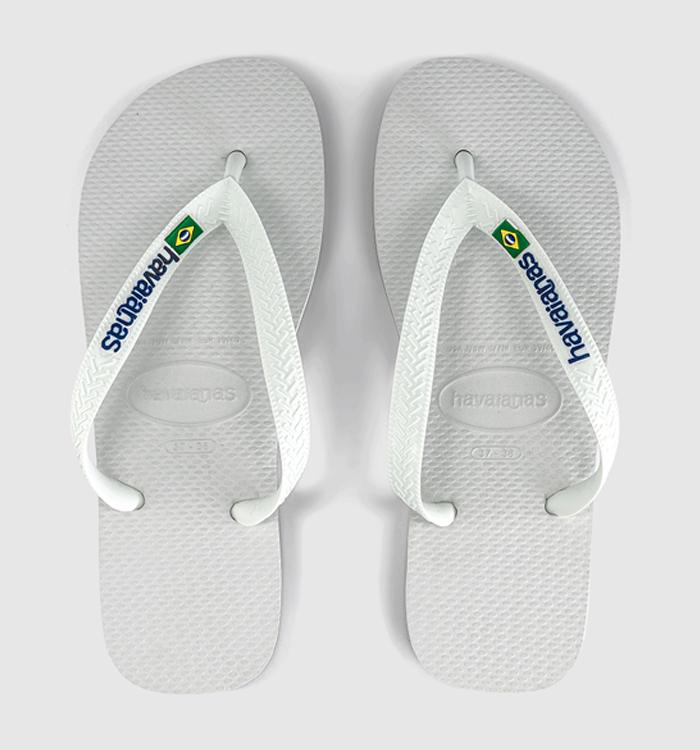 Havaianas Brasil Logo Flip Flops F White