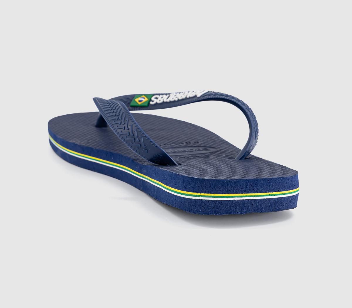 HavaianasBrasil Logo Flip FlopsNavy