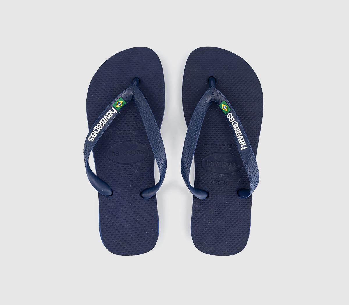 HavaianasBrasil Logo Flip FlopsNavy