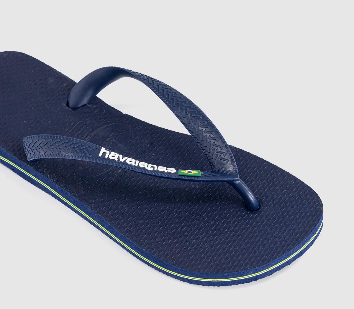 HavaianasBrasil Logo Flip FlopsNavy