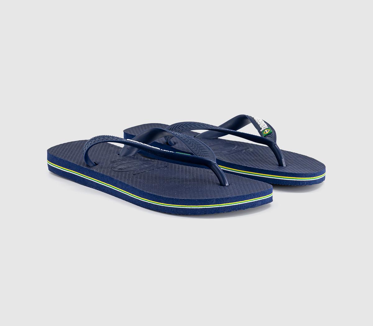 HavaianasBrasil Logo Flip FlopsNavy