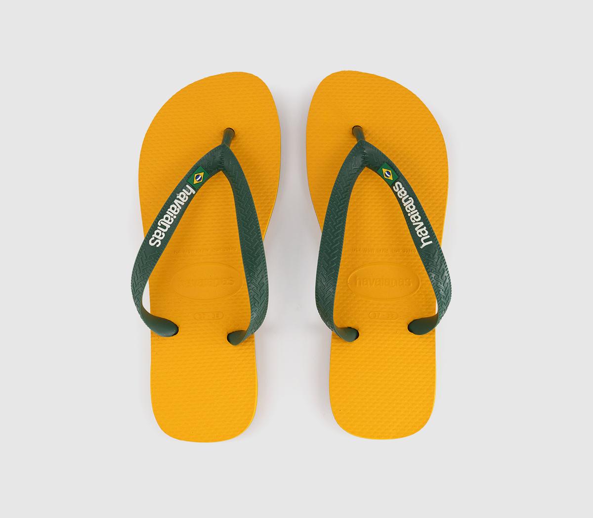 HavaianasBrasil Logo Flip FlopsYellow