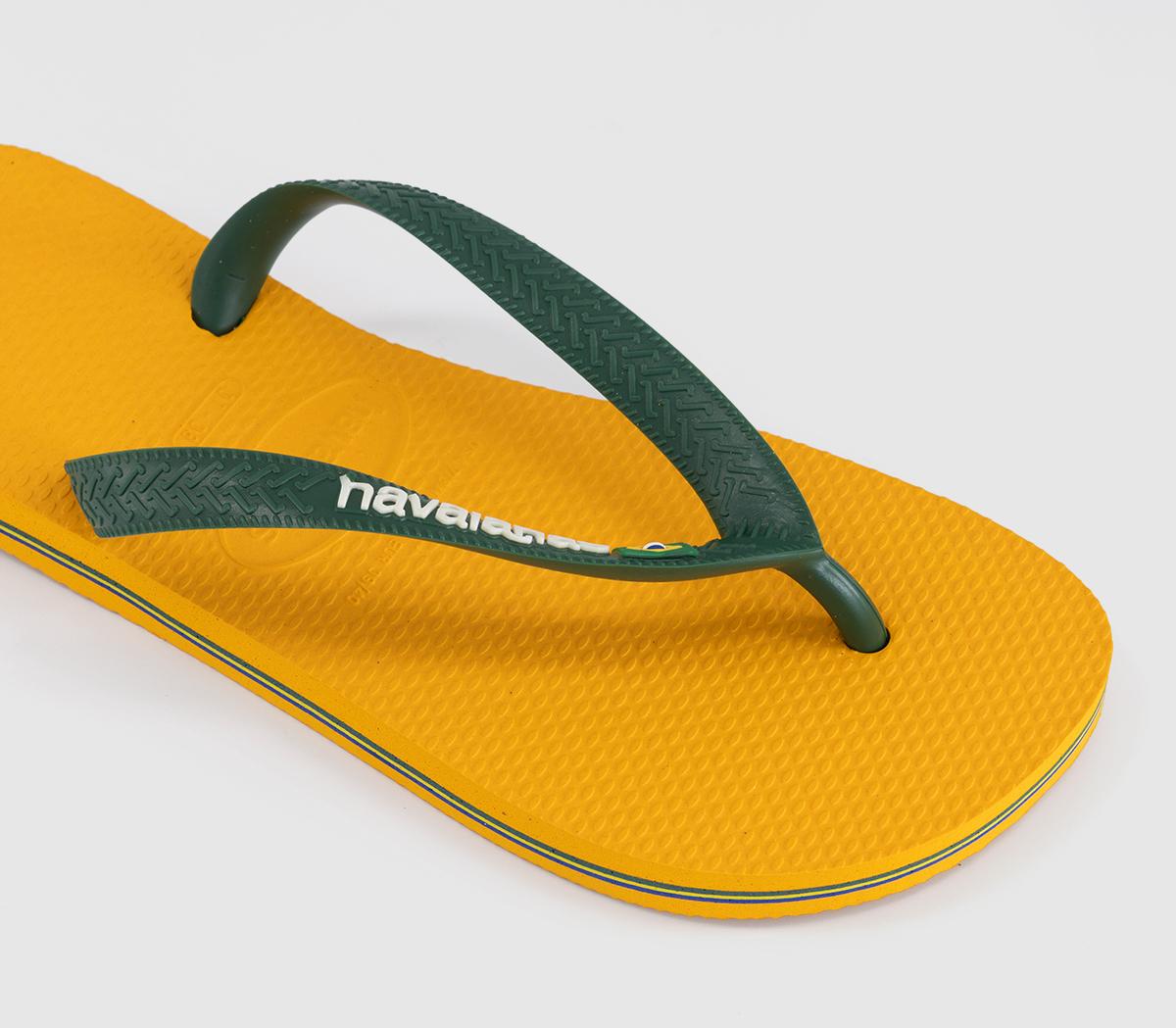 HavaianasBrasil Logo Flip FlopsYellow