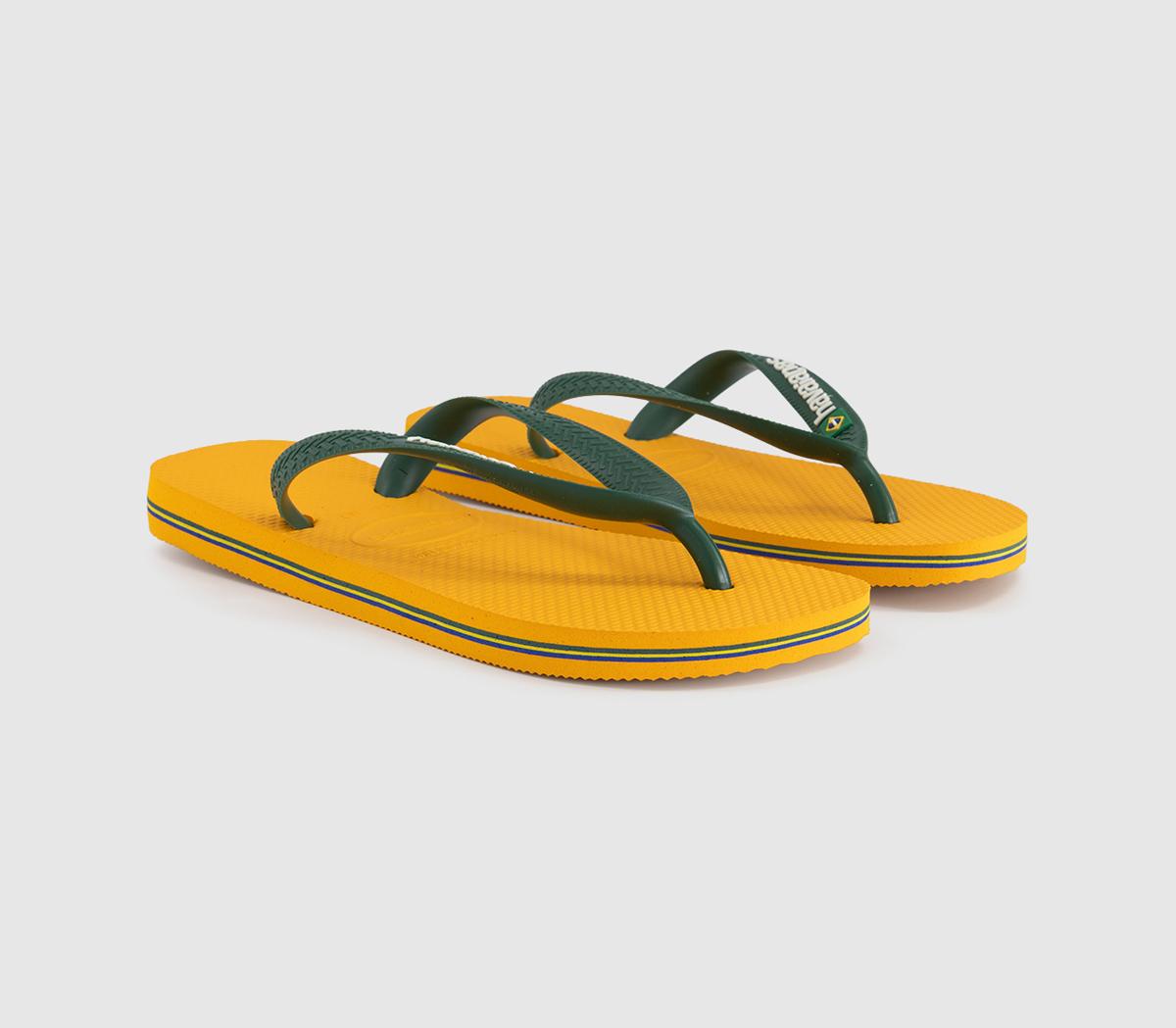 HavaianasBrasil Logo Flip FlopsYellow