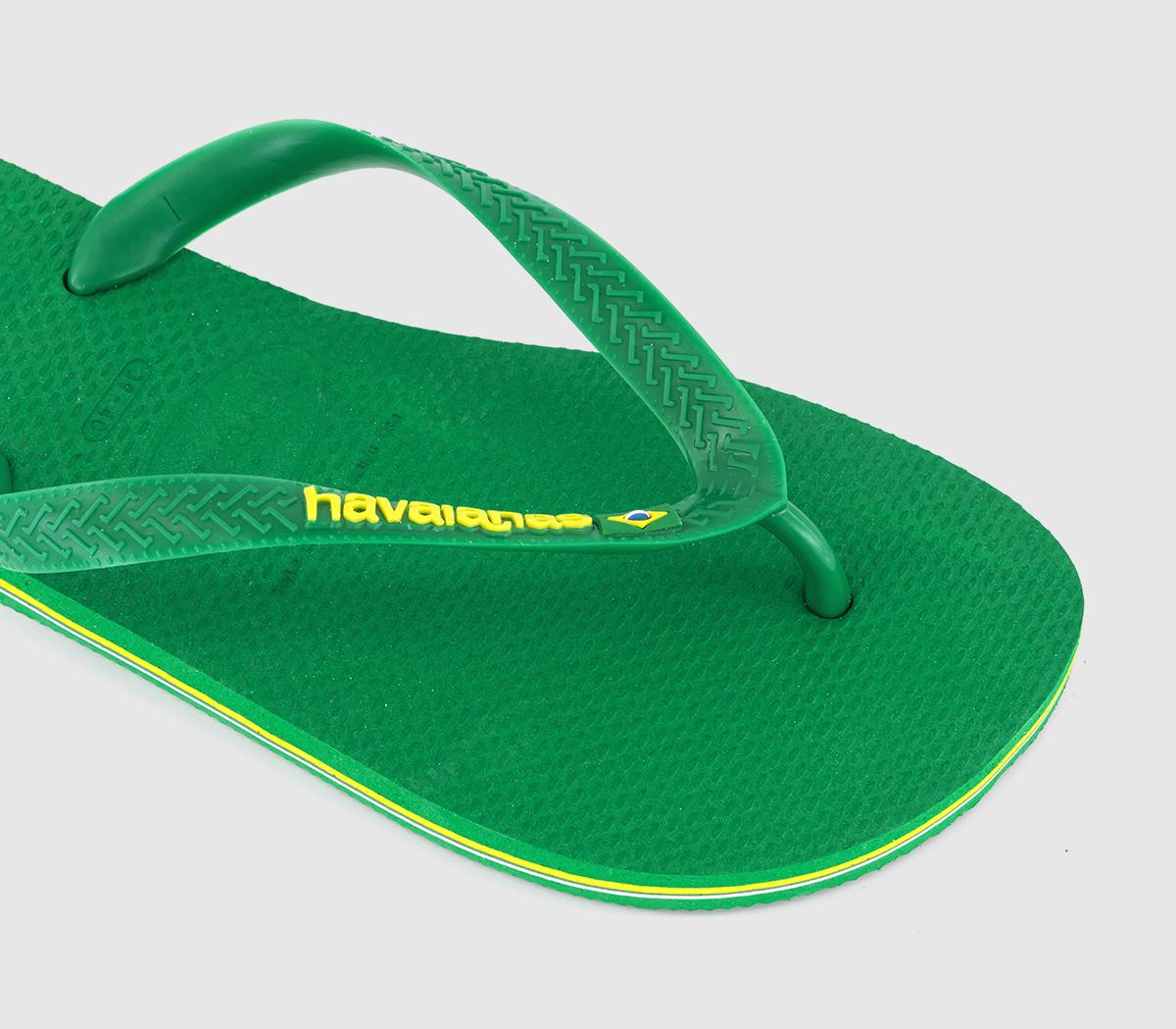 Havaianas Brasil Logo Flip Flops Patria Green Neon - Women’s Sandals