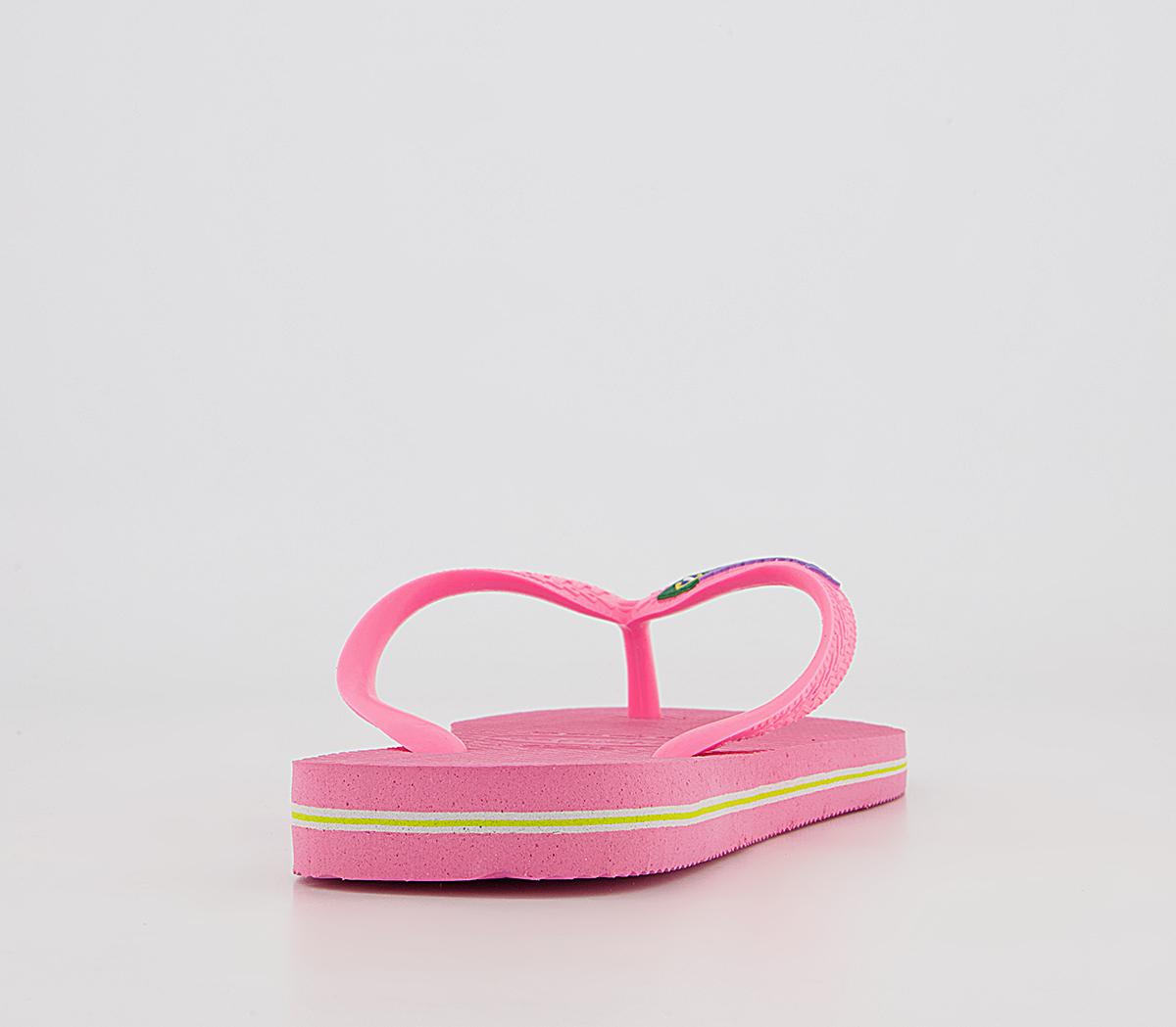 Havaianas Brasil Logo Flip Flops Havaianas Brasil Logo Flip Flops Crystal Rose Pink