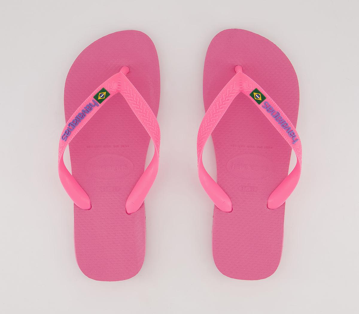 Havaianas Brasil Logo Flip Flops Havaianas Brasil Logo Flip Flops Crystal Rose Pink
