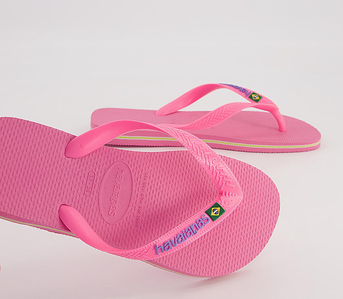 Havaianas Brasil Logo Flip Flops Havaianas Brasil Logo Flip Flops Crystal Rose Pink