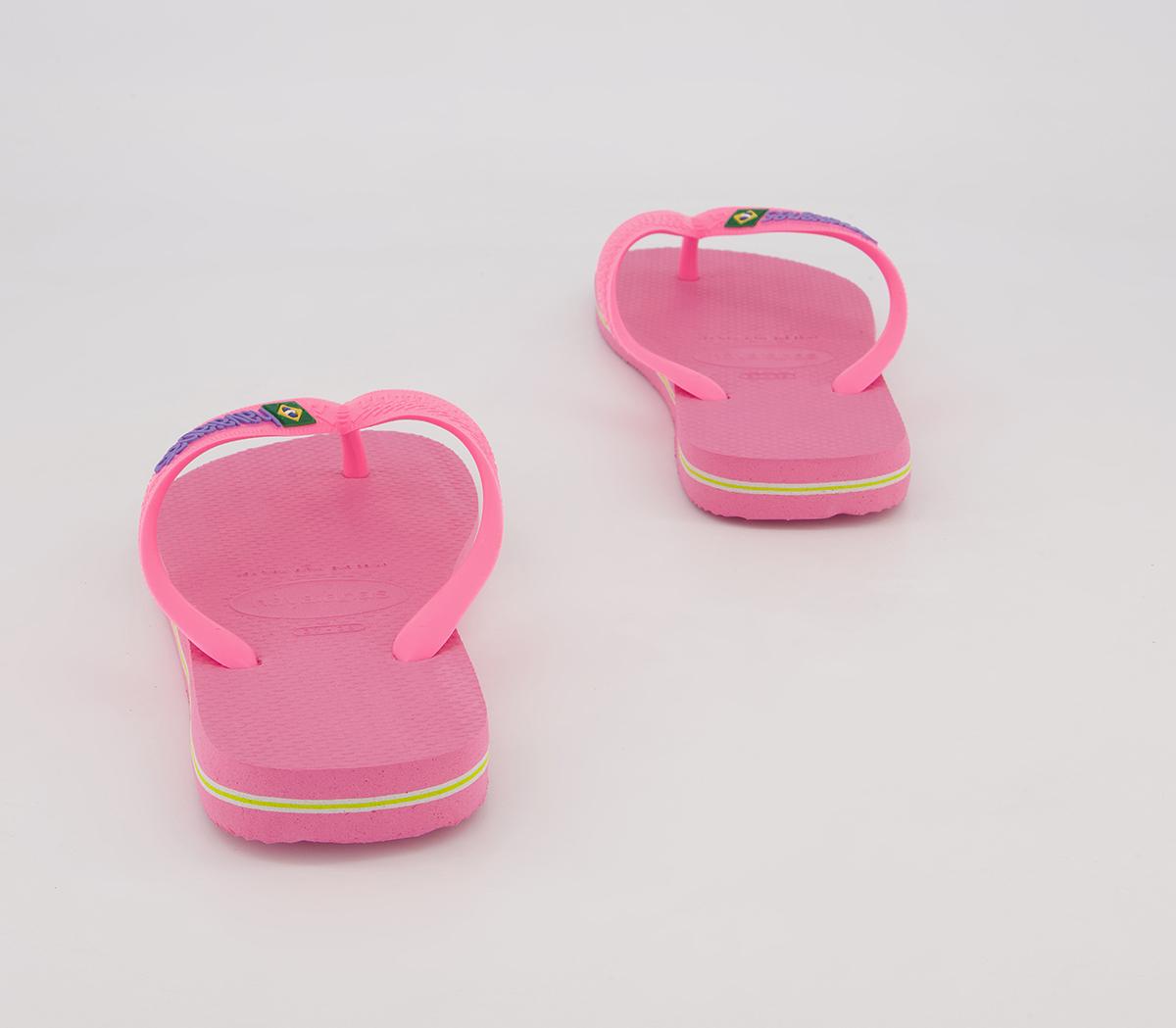 Havaianas Brasil Logo Flip Flops Havaianas Brasil Logo Flip Flops Crystal Rose Pink