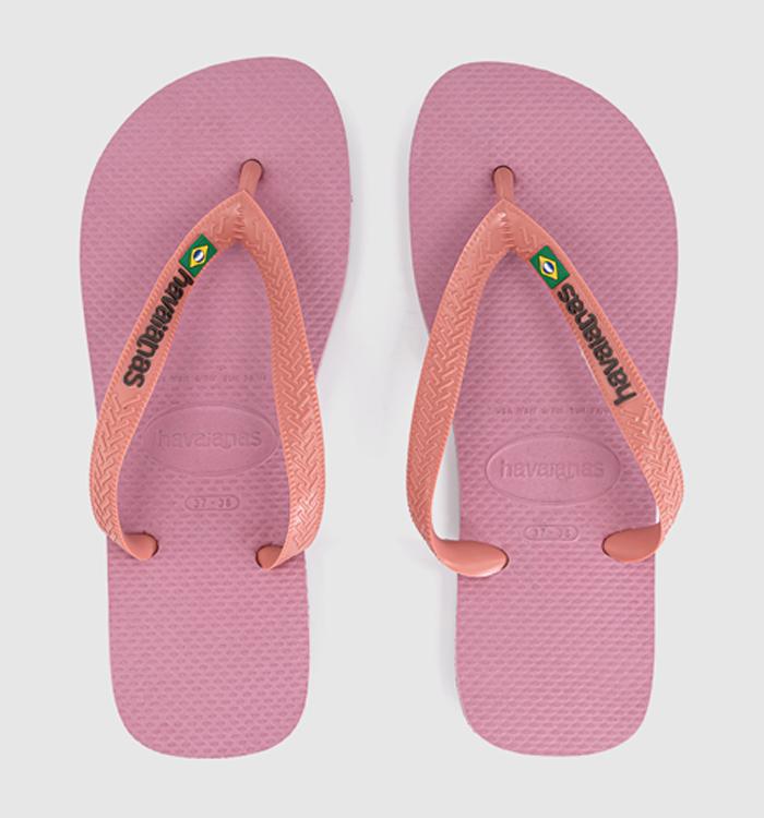 Havaianas Brasil Logo Flip Flops Chiffon Rose