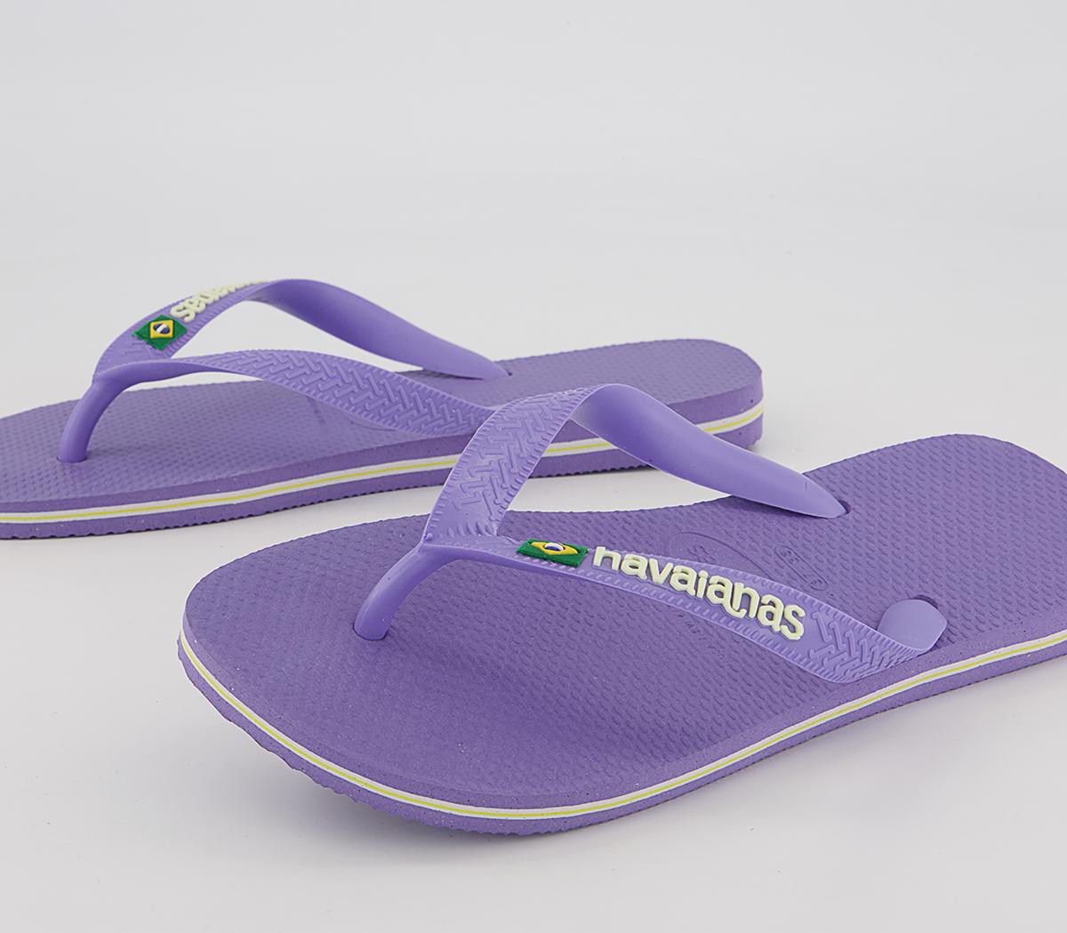 Havaianas Brasil Logo Flip Flops Purple Paisley - Women’s Sandals