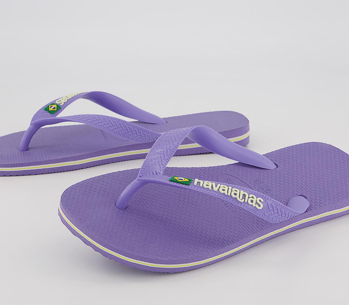 Havaianas Brasil Logo Flip Flops Havaianas Brasil Logo Flip Flops Purple Paisley