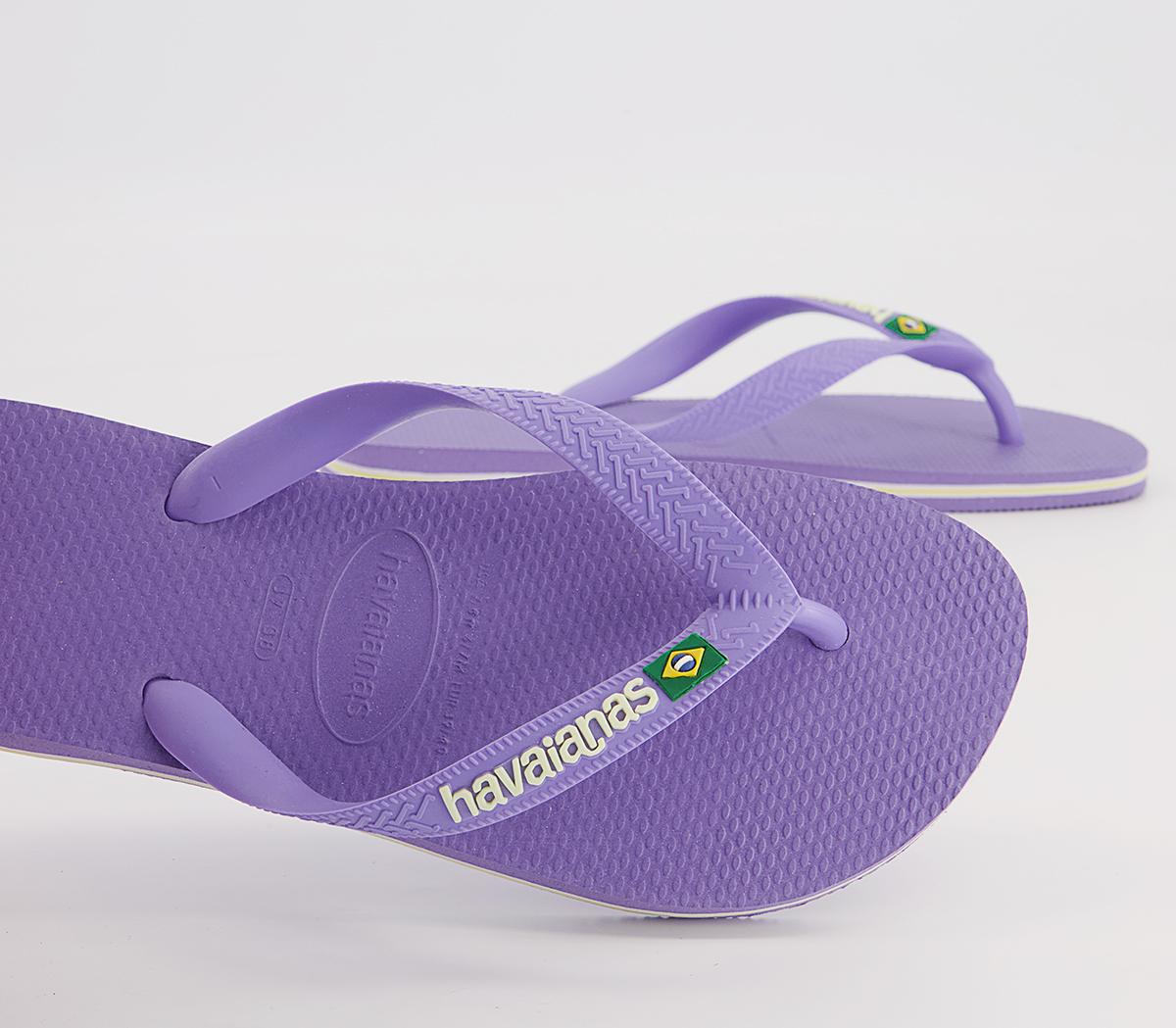 Havaianas Brasil Logo Flip Flops Havaianas Brasil Logo Flip Flops Purple Paisley