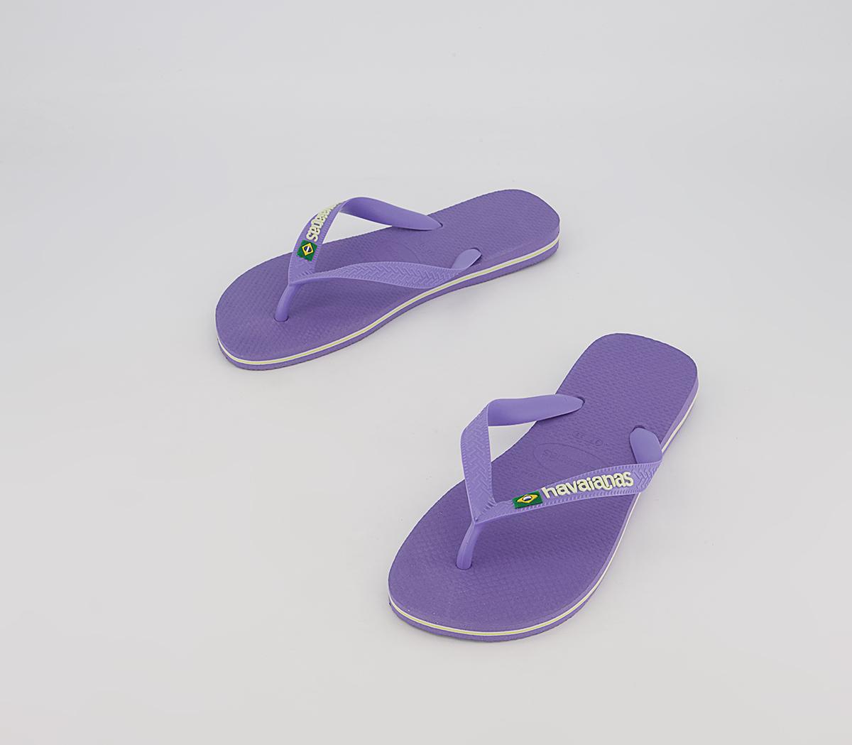 Havaianas Brasil Logo Flip Flops Purple Paisley - Women’s Sandals