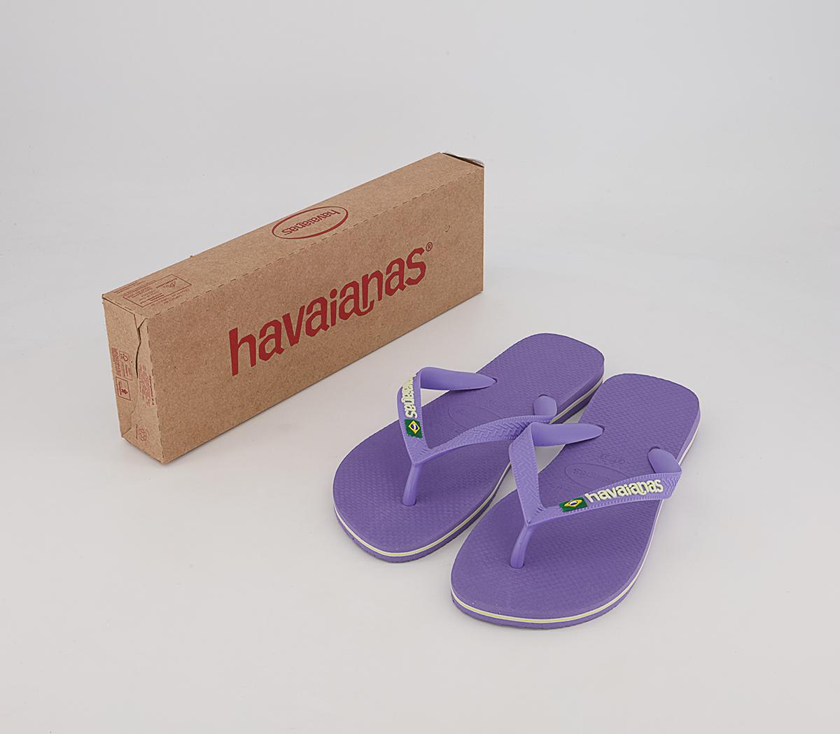 Havaianas Brasil Logo Flip Flops Havaianas Brasil Logo Flip Flops Purple Paisley