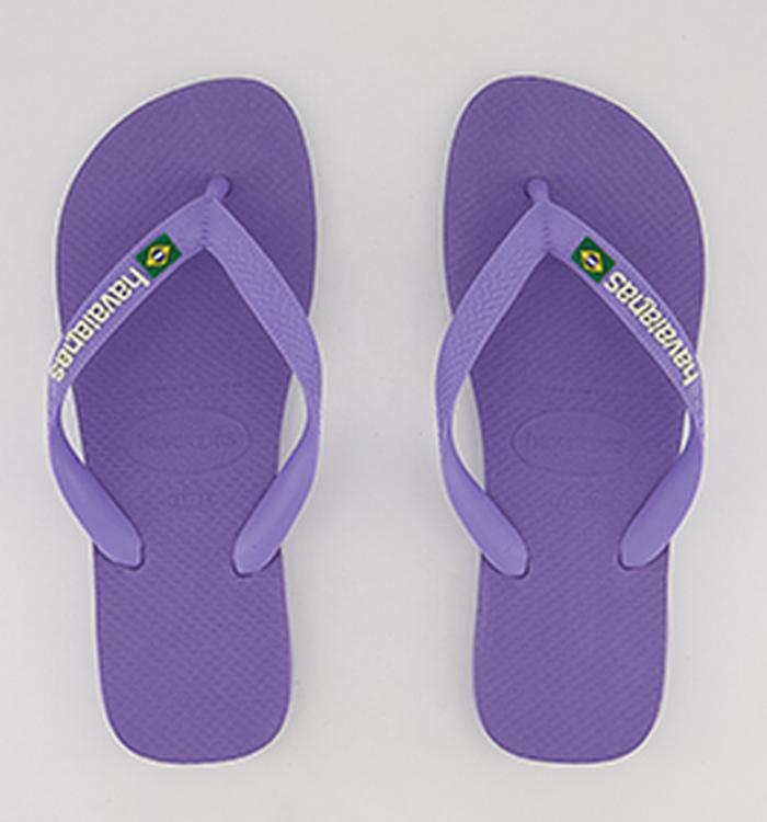 Havaianas Brasil Logo Flip Flops Purple Paisley