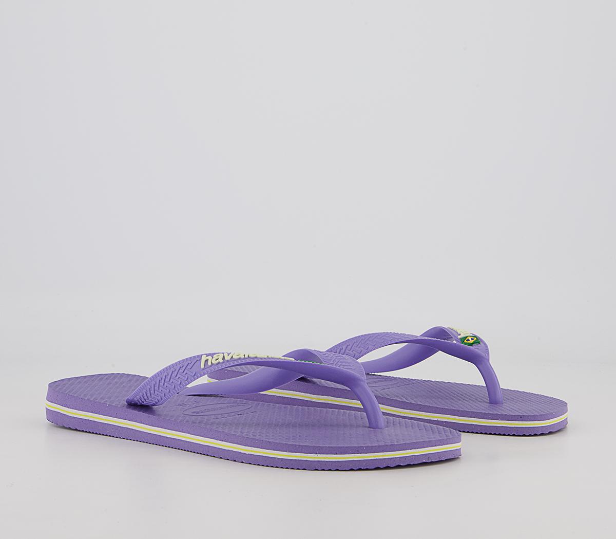 Havaianas Brasil Logo Flip Flops Purple Paisley - Women’s Sandals