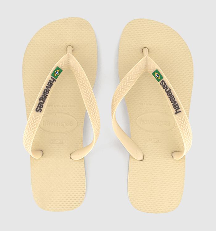 Havaianas Brasil Logo Flip Flops F Buttercream