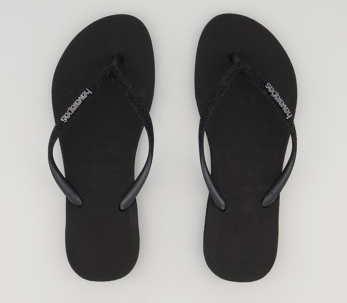 Havaianas Slim Sparkle II Flip Flops Havaianas Slim Sparkle II Flip Flops Black