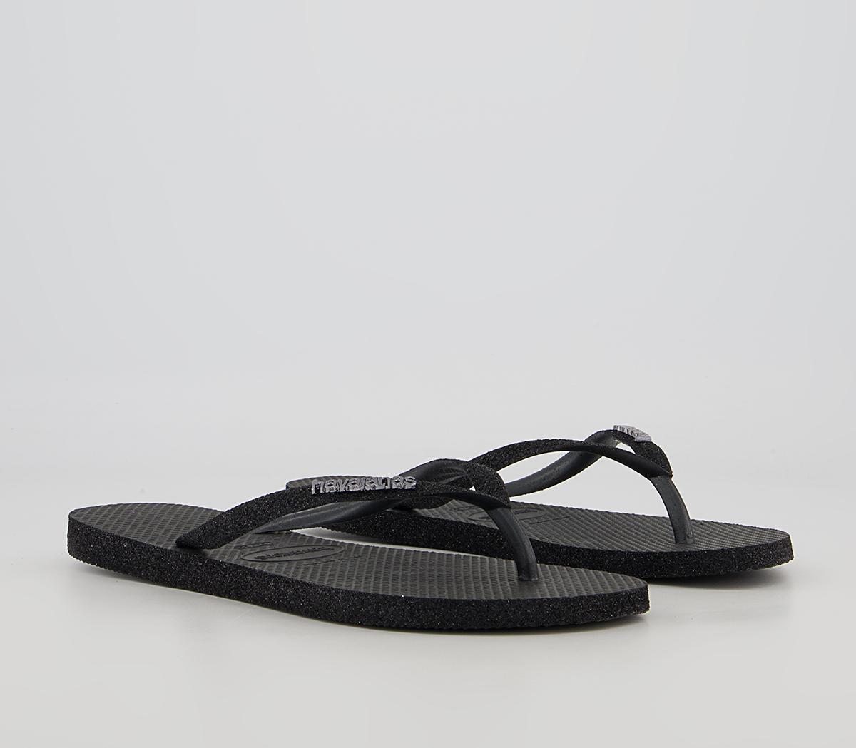 Havaianas Slim Sparkle II Flip Flops Havaianas Slim Sparkle II Flip Flops Black