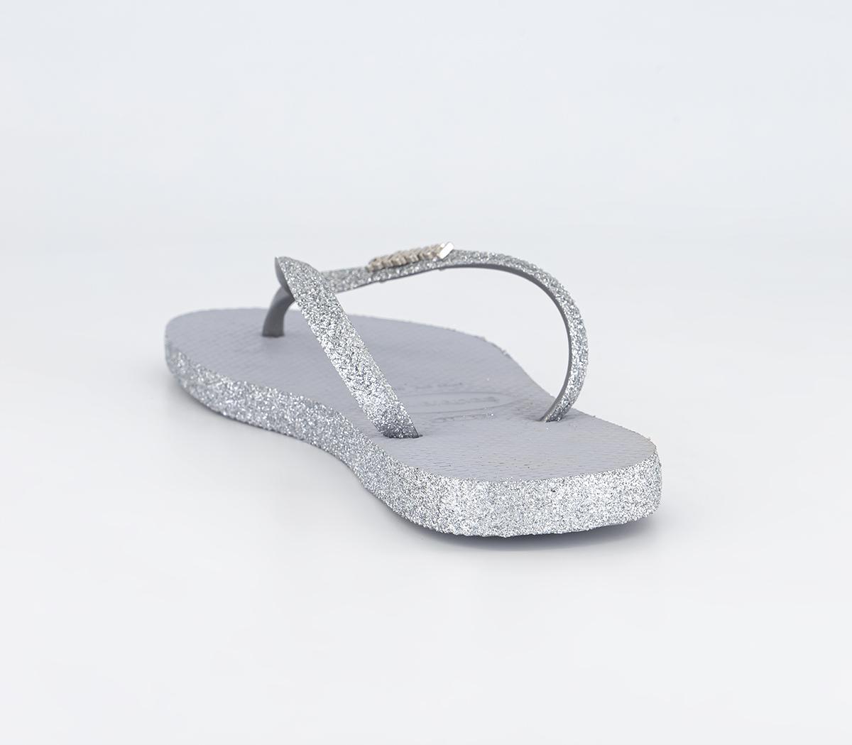 Havaianas Slim Sparkle II Flip Flops Ice Grey - Women’s Sandals