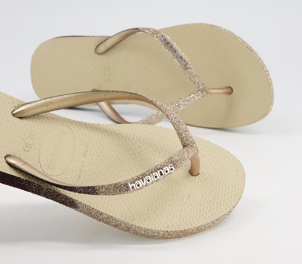 Havaianas Slim Sparkle II Flip Flops Havaianas Slim Sparkle II Flip Flops Sand Grey