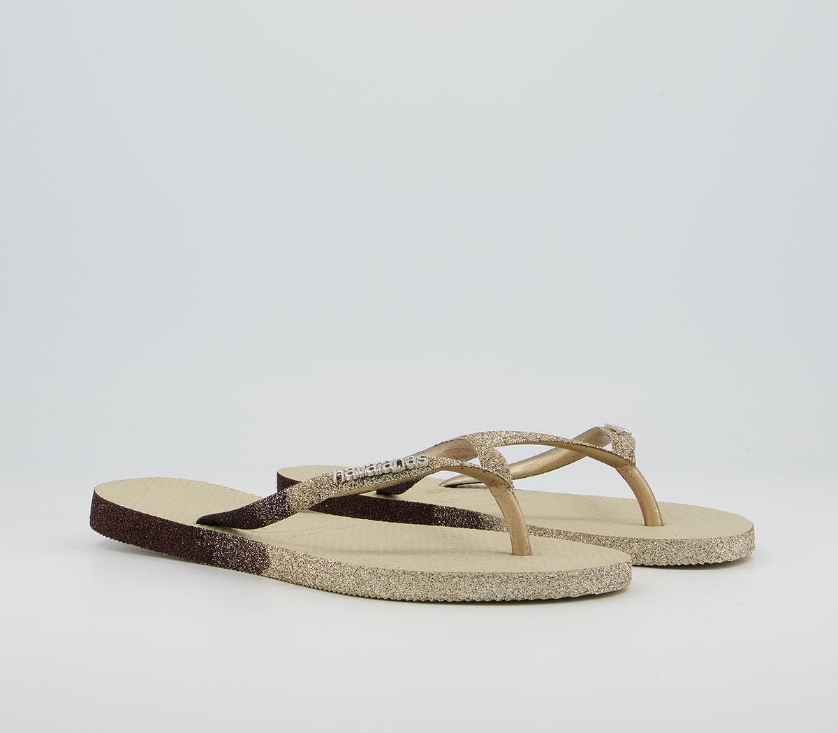 Havaianas Slim Sparkle II Flip Flops Havaianas Slim Sparkle II Flip Flops Sand Grey