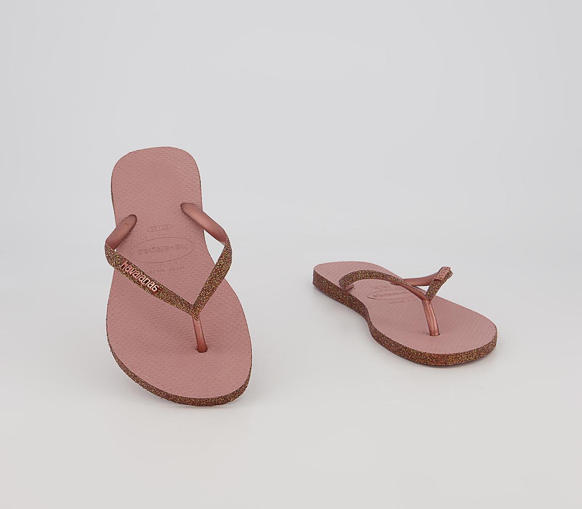 Havaianas Slim Sparkle II Flip Flops Havaianas Slim Sparkle II Flip Flops Crocus Rose