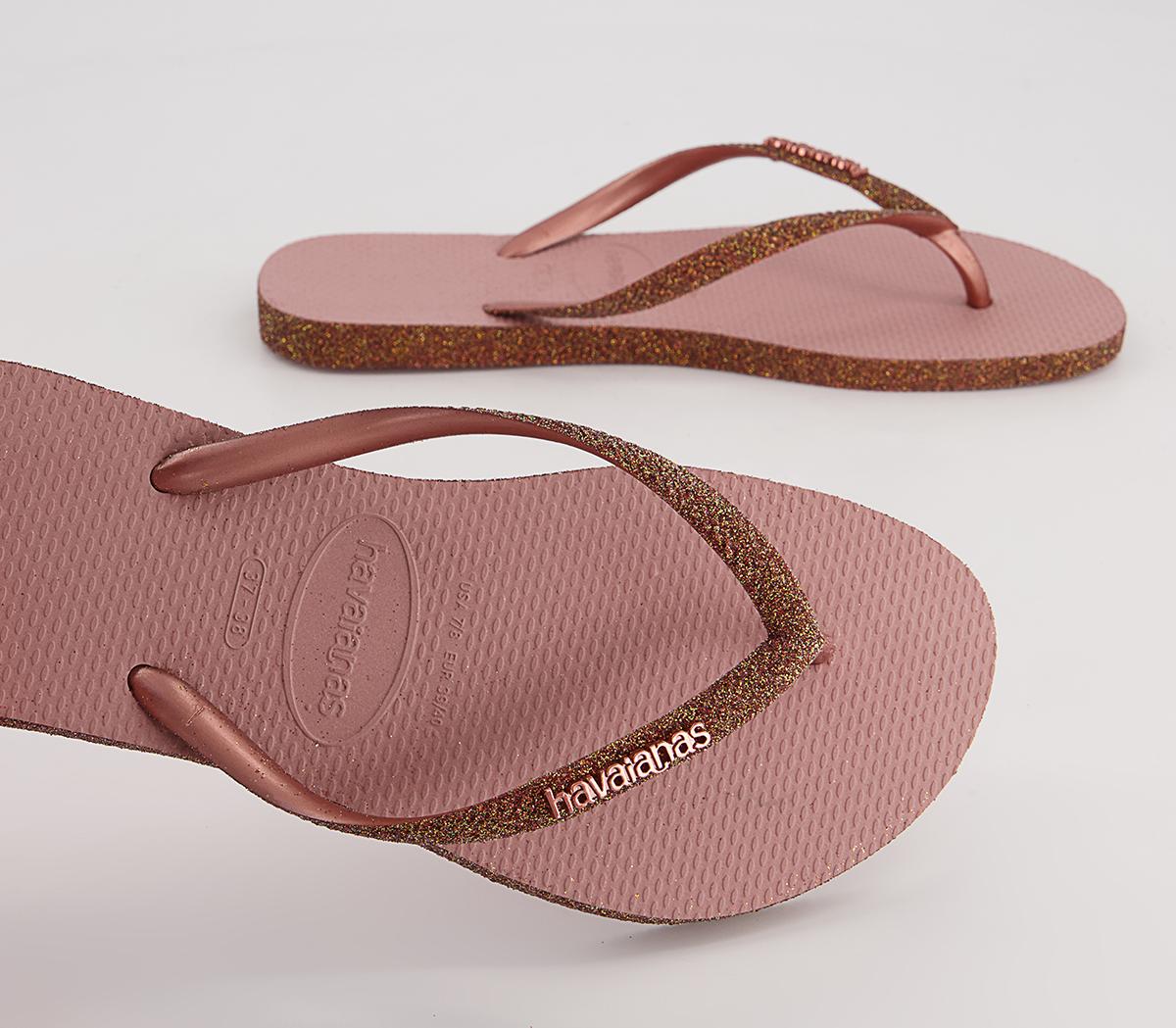 Havaianas Slim Sparkle II Flip Flops Havaianas Slim Sparkle II Flip Flops Crocus Rose