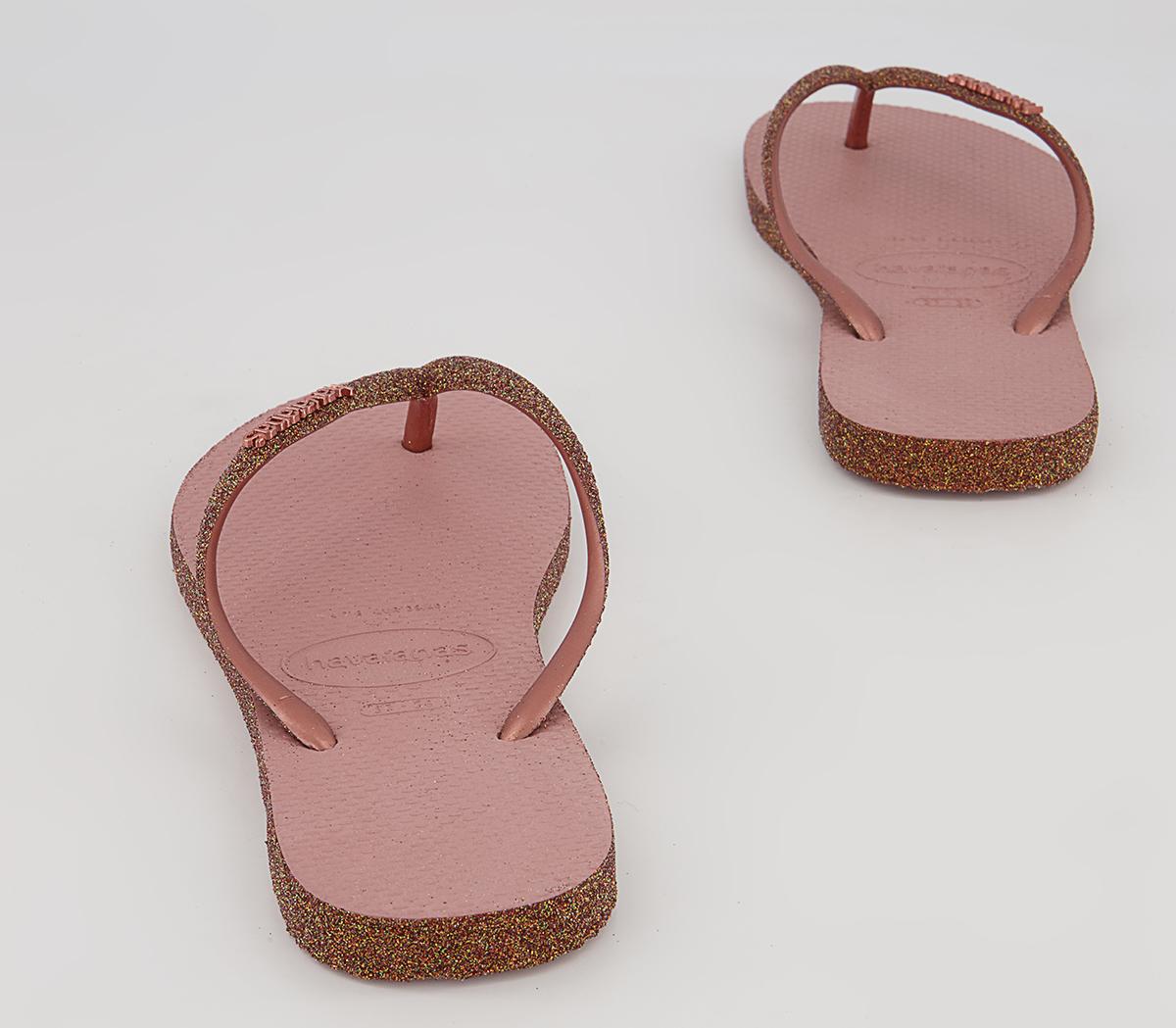 Havaianas Slim Sparkle II Flip Flops Havaianas Slim Sparkle II Flip Flops Crocus Rose