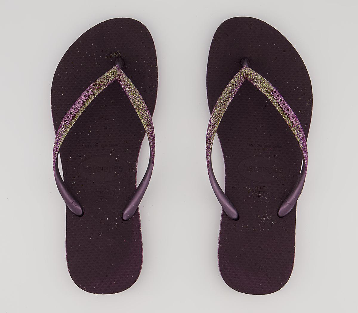 Havaianas Slim Sparkle Ii Flip Flops Havaianas Slim Sparkle Ii Flip Flops Aubergine