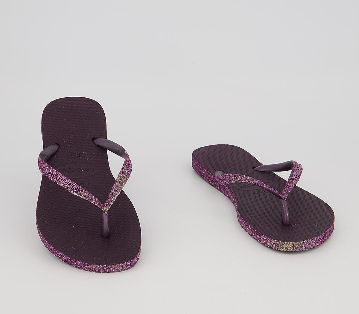 Havaianas Slim Sparkle Ii Flip Flops Havaianas Slim Sparkle Ii Flip Flops Aubergine