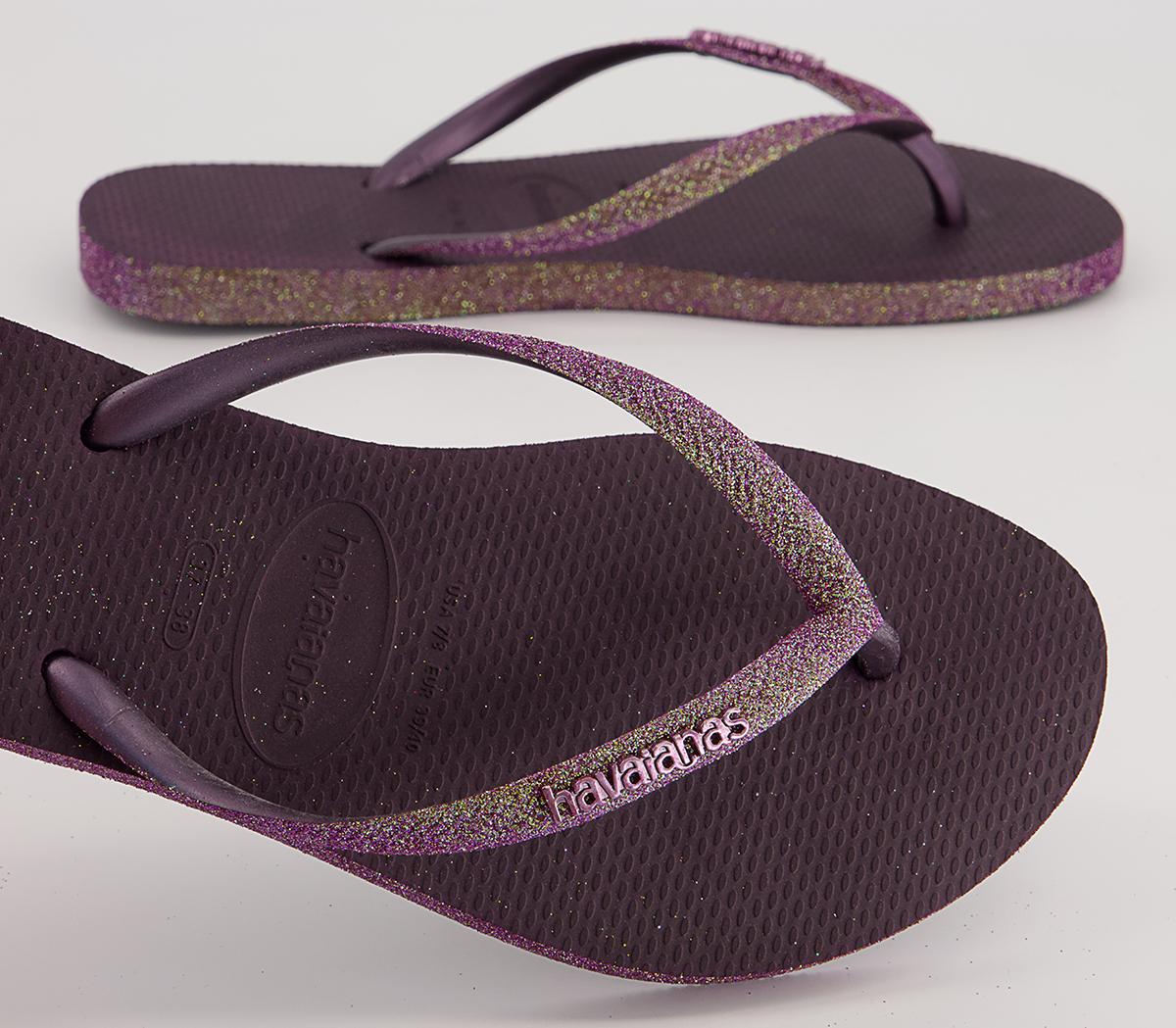 Havaianas Slim Sparkle Ii Flip Flops Havaianas Slim Sparkle Ii Flip Flops Aubergine