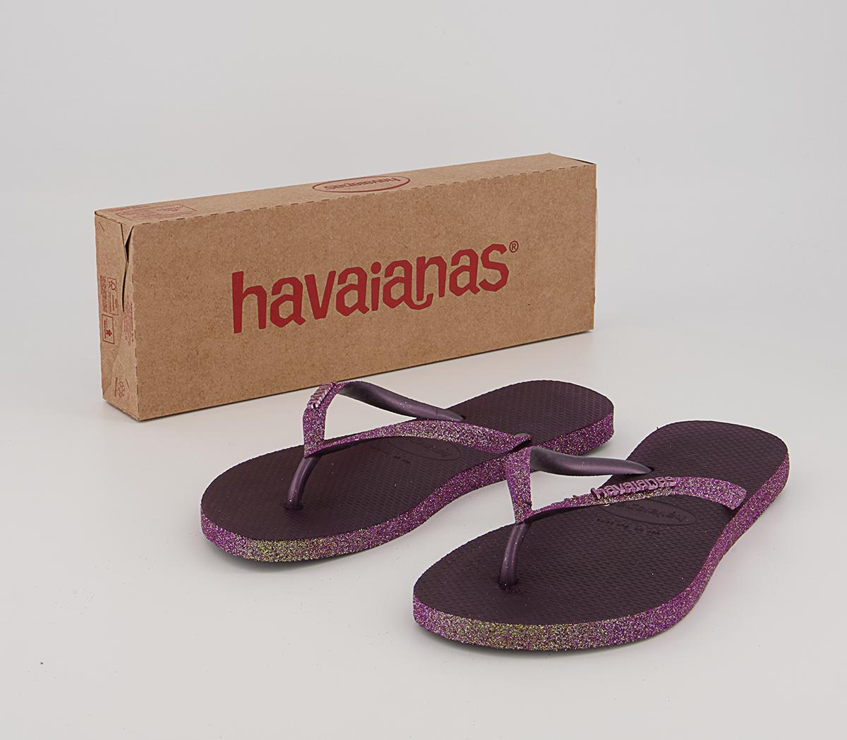 Havaianas Slim Sparkle Ii Flip Flops Havaianas Slim Sparkle Ii Flip Flops Aubergine