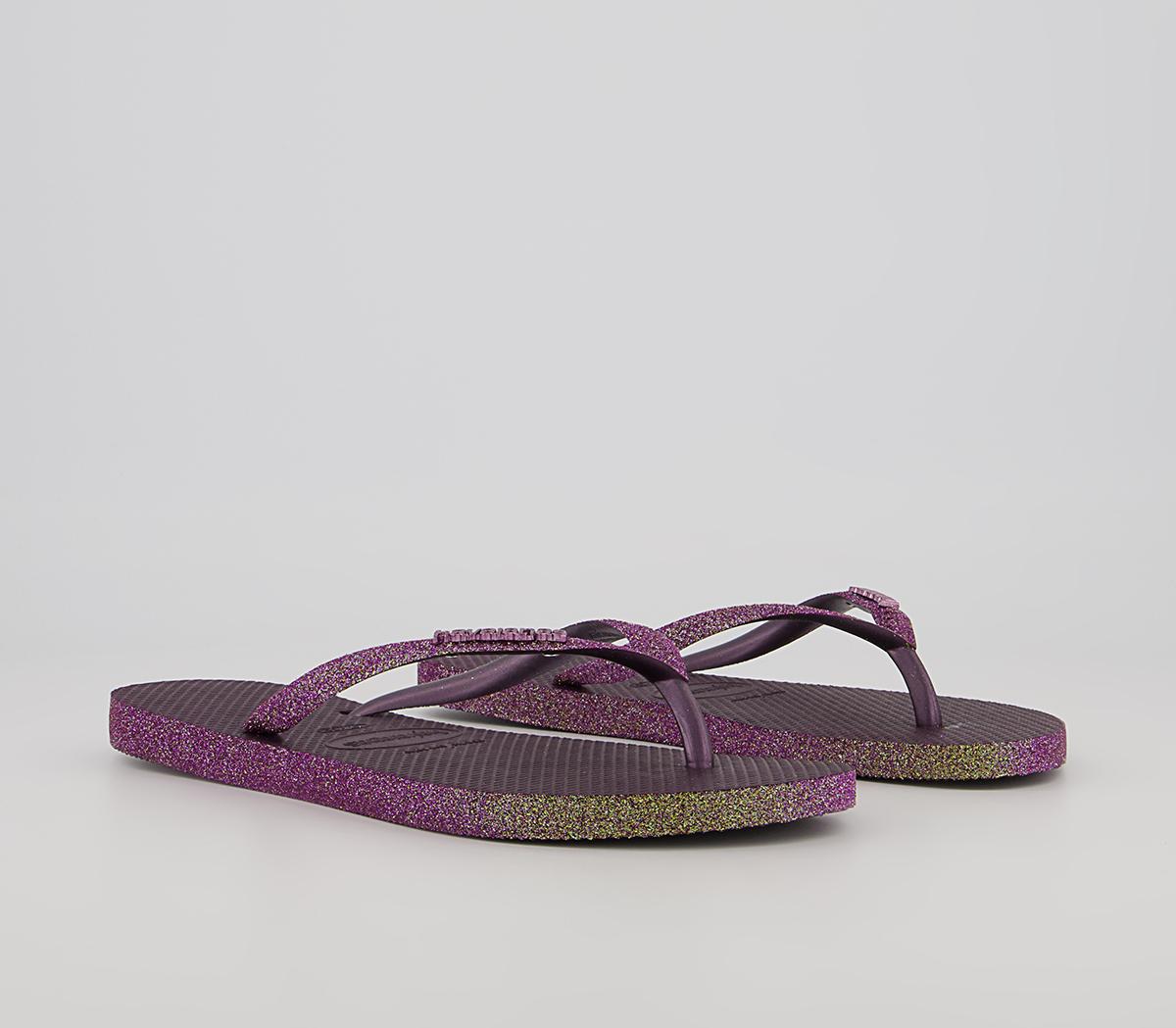 Havaianas Slim Sparkle Ii Flip Flops Havaianas Slim Sparkle Ii Flip Flops Aubergine