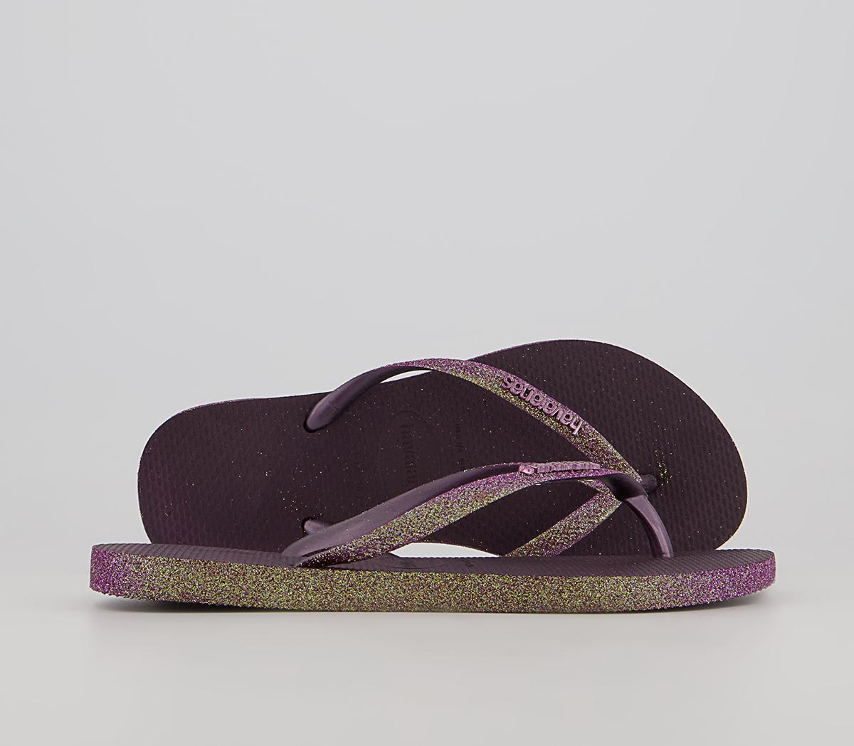 Havaianas Slim Sparkle Ii Flip Flops Havaianas Slim Sparkle Ii Flip Flops Aubergine