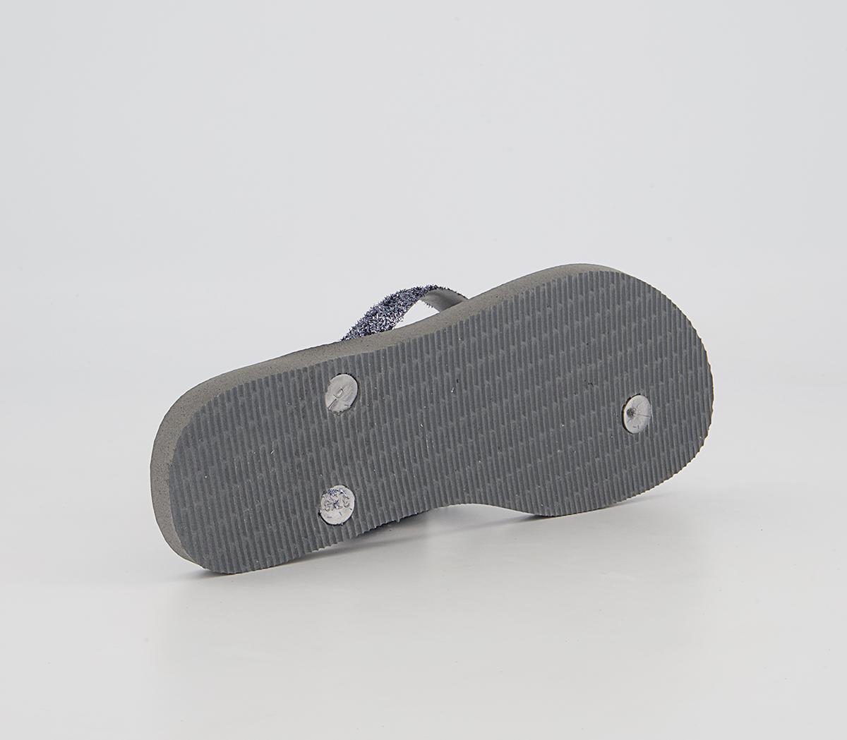 Havaianas Slim Glitter II Flip Flops Havaianas Slim Glitter II Flip Flops Steel Grey