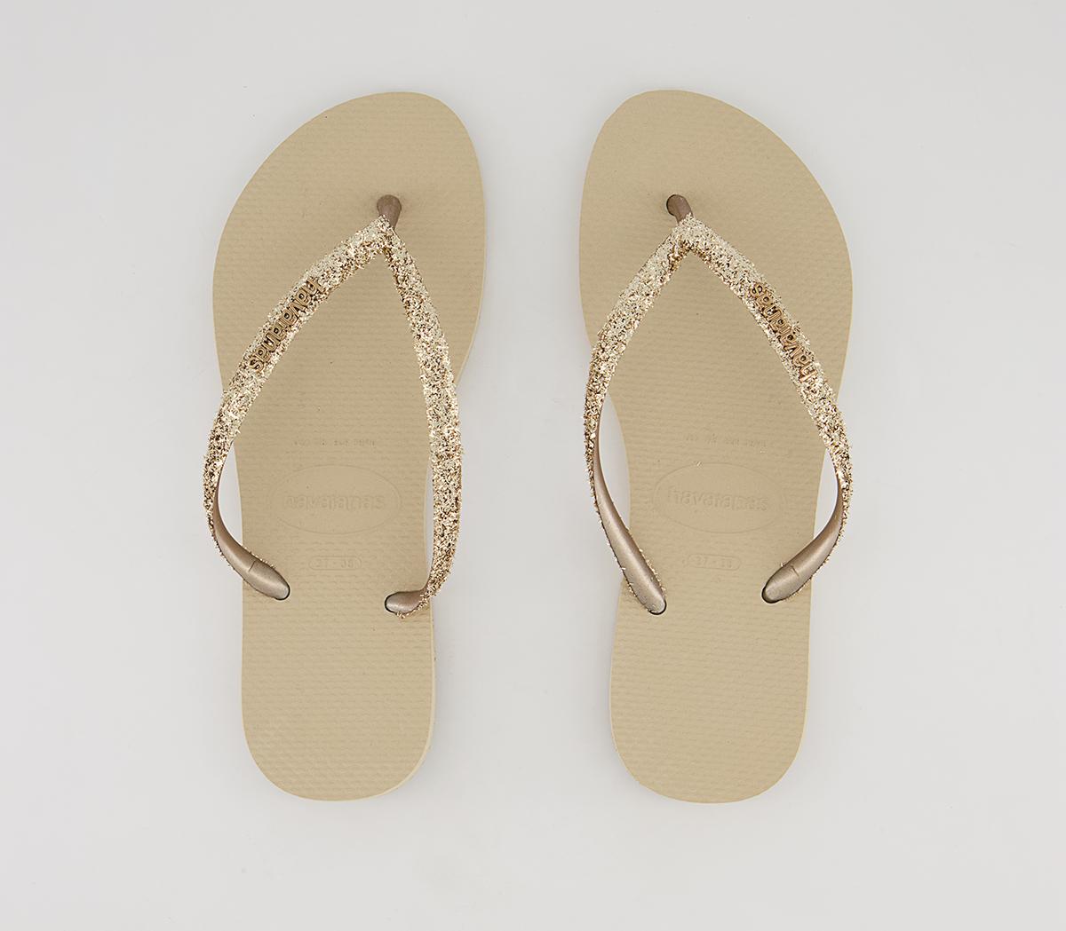 Havaianas Slim Glitter II Flip Flops Sand Grey - Women’s Sandals