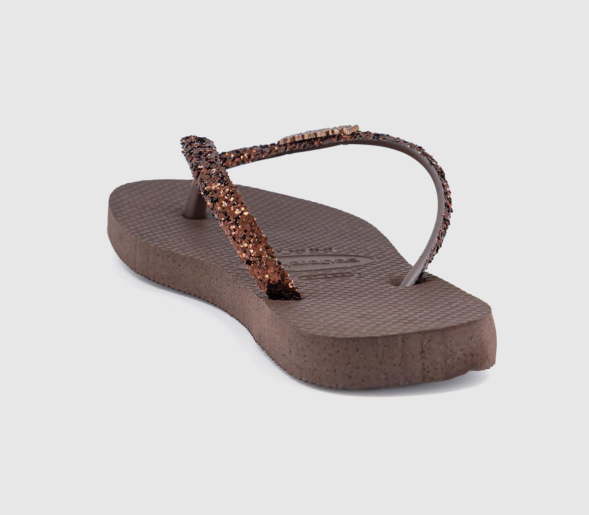 HavaianasSlim Glitter II Flip FlopsDark Brown