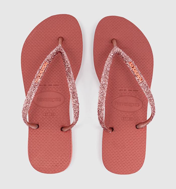 Havaianas Slim Glitter II Flip Flops Canyon Clay